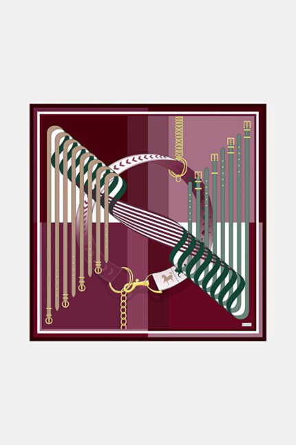 Geometrik Desenli Twill İpek Eşarp 3