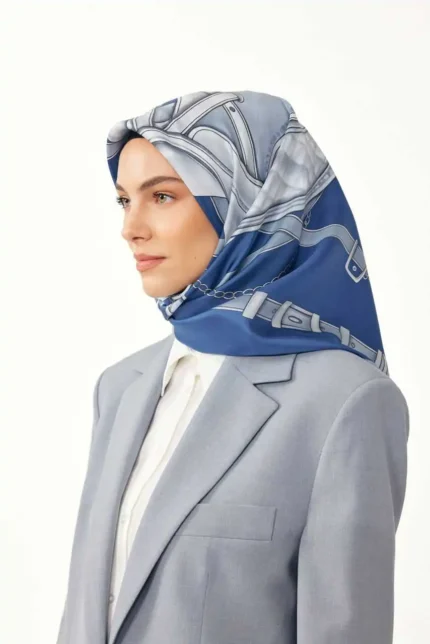 Eyer Desen / Mavi Eşarp