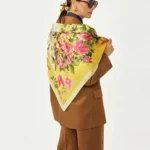 Kuşlar Desen / Sarı Eşarp