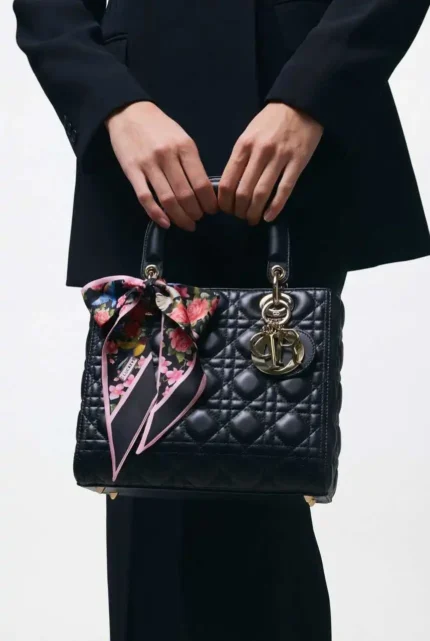 Kuşlar Desen / Siyah Fular