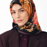 Leopar Desen / Turuncu Eşarp