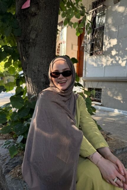 Naia Pamuk Şal/Halka Desen Vizon