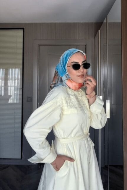 Çiçek Buketi/Mavi Eşarp