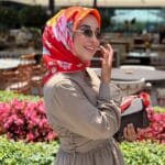 Sarmaşık Desen / Kırmızı Eşarp
