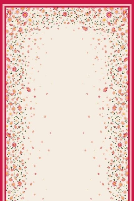 Papatya Desen %100 Twill İpek Şal